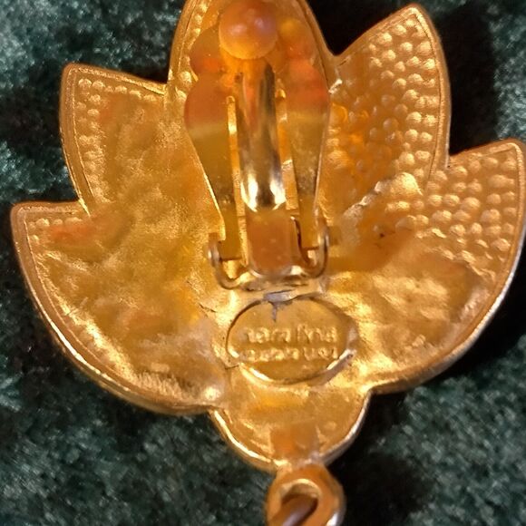 Coraline Made in USA designer runway earrings faux pearl large 3 inches by 1 1/2 - Picture 6 of 10